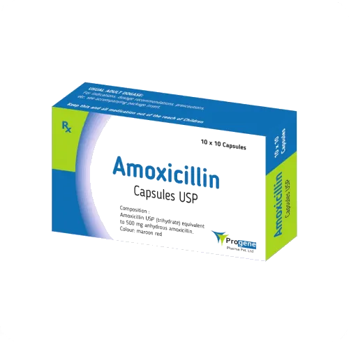 Amoxicillin 500 mg capsules USP, 10 x 10 pack